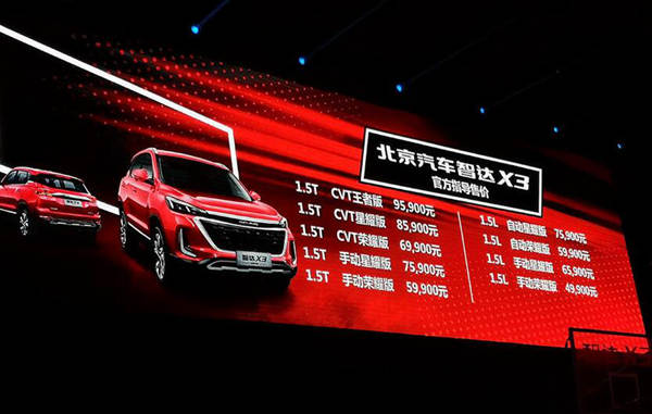 瞄准年轻消费群体 北京汽车智达X3正式